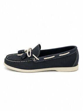 Sebago Docksides Navy Blue Leather Boat Shoes Size 9.5 9.5M Tassel Loafers